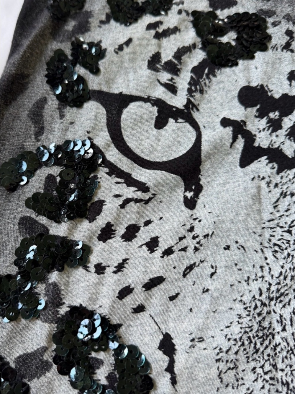 Express Leopard Graphic Tank Top Sequins Lace Racerback Y2K Indie Sleaze XS - Picture 6 of 12